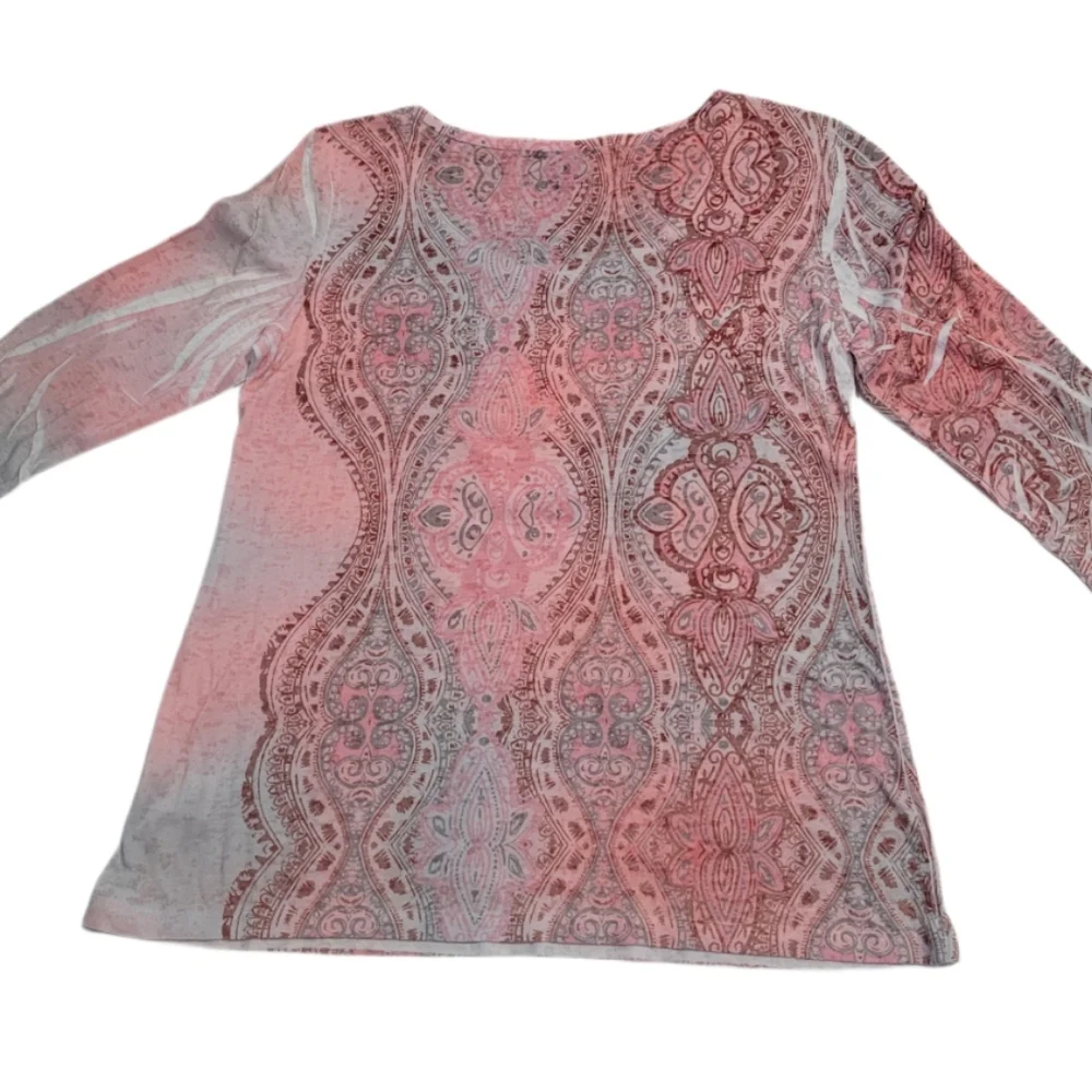 NWOT Style & Co Women's Size Small 3/4 Sleeve Embellished Top Multicolor